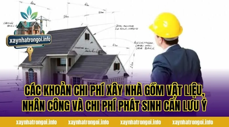 Các khoản chi phí xây nhà gồm vật liệu, nhân công và chi phí phát sinh cần lưu ý