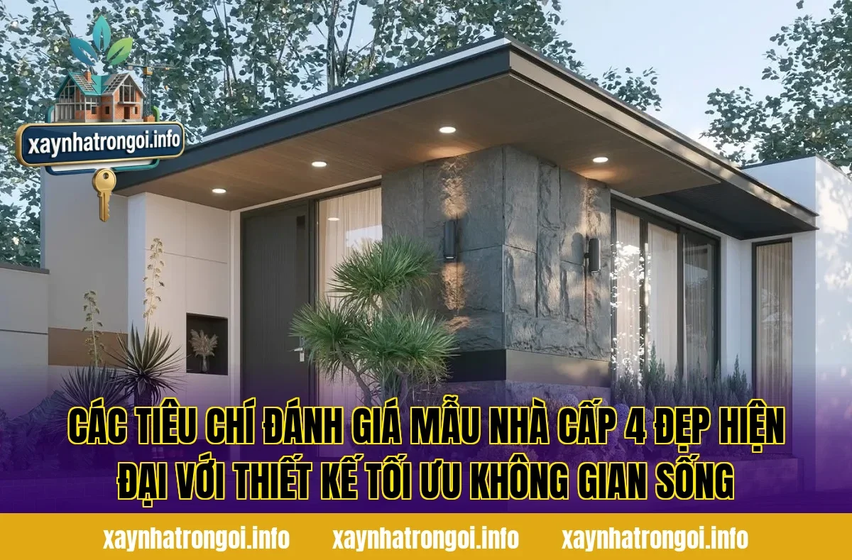 Các tiêu chí đánh giá mẫu nhà cấp 4 đẹp hiện đại với thiết kế tối ưu không gian sống