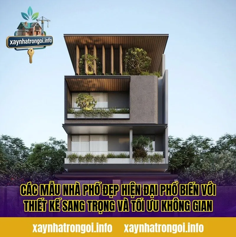 Các mẫu nhà phố đẹp hiện đại phổ biến với thiết kế sang trọng và tối ưu không gian
