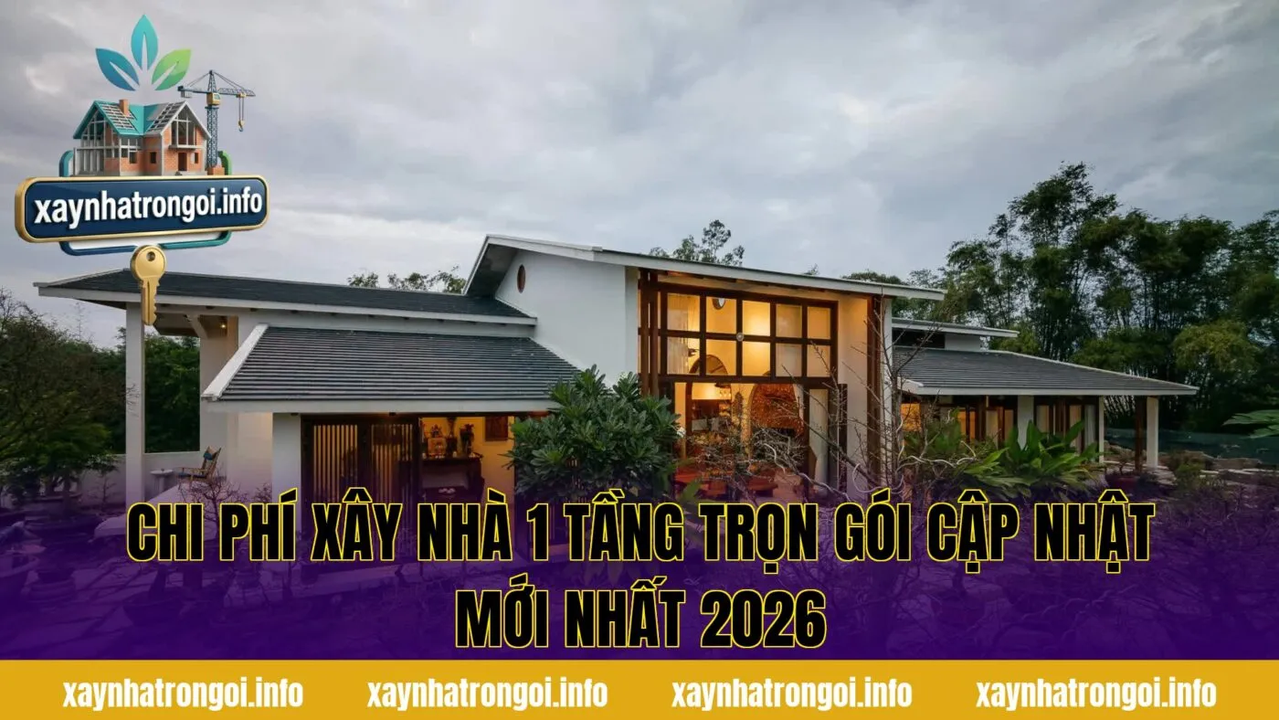 Chi Phí Xây Nhà 1 Tầng Trọn Gói Cập Nhật Mới Nhất 2026