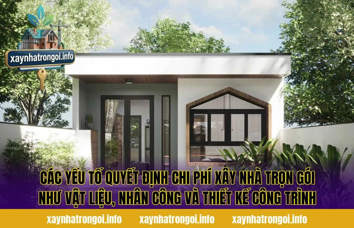Các yếu tố quyết định chi phí xây nhà trọn gói như vật liệu, nhân công và thiết kế công trình