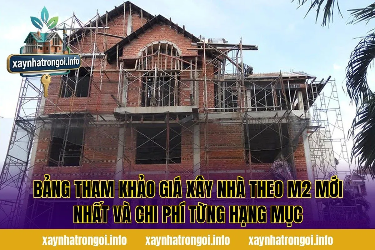 Bảng tham khảo giá xây nhà theo m2 mới nhất và chi phí từng hạng mục