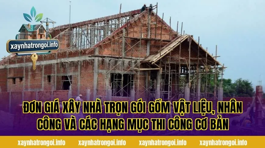 Đơn giá xây nhà trọn gói gồm vật liệu, nhân công và các hạng mục thi công cơ bản